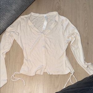 Lululemon Athletica Cream Button-Down Shirt